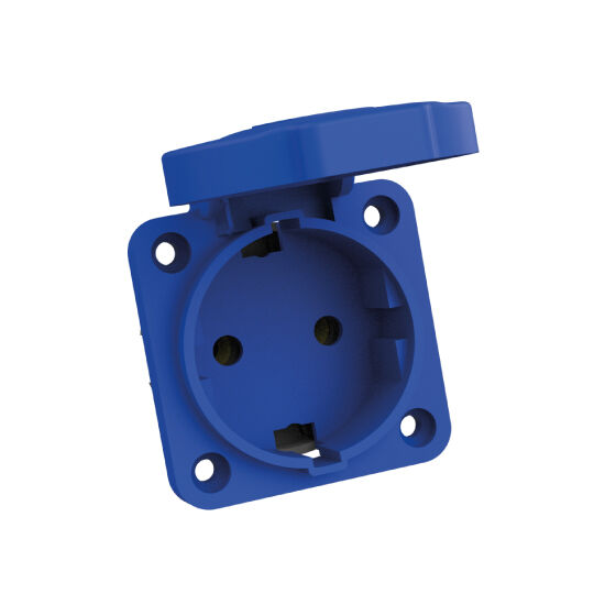 16A Schuko Type Panel Socket Double Terminal IP54 