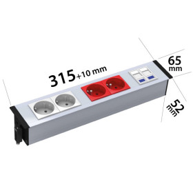 Güç Çerçevesi - 2 Şebeke + 2 UPS + 2 Cat6 - Thumbnail