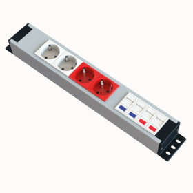 2 Schuko + 2 UPS + 2 Cat6 + 2 Cat3