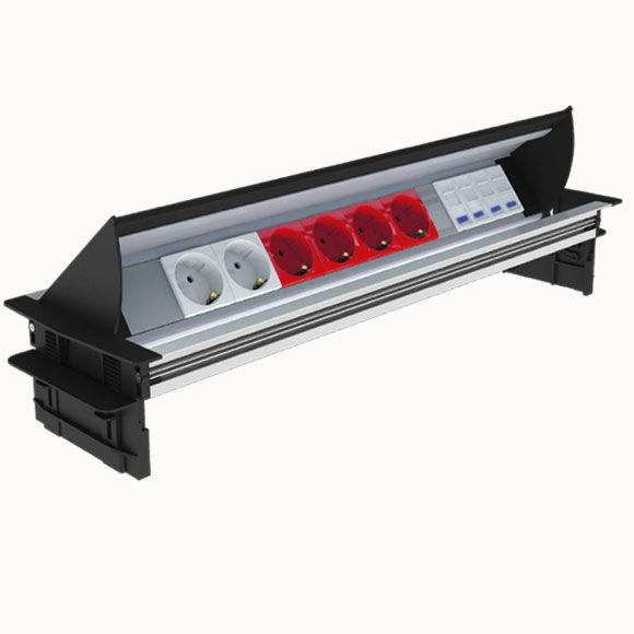 2 Schuko + 4 UPS + 4 Cat6 + Socket Input 