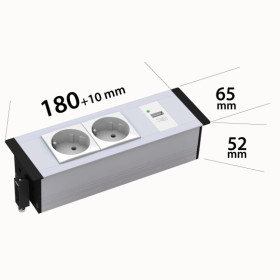 Güç Çerçevesi - 2 Şebeke + 1 USB Şarj - Thumbnail