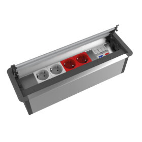 Fırçalı Bas-Aç Çerçevesi FPF 06 -U100- 2 Şebeke + 2 UPS + 1 Cat6 + 1 Cat3