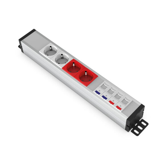 Alüminyum U52 -  2 Şebeke + 2 UPS + 2 Cat6 + 2 Cat3 - Kopya - 1