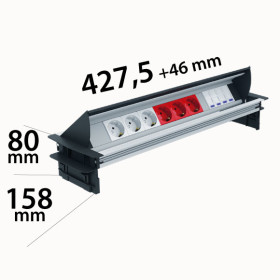 Yatay Masa Grubu - 3 Şebeke + 3 UPS + 4 Cat6 - Thumbnail