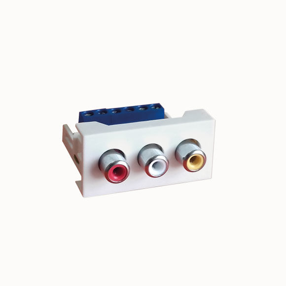 22.5x45mm RCA Connector Faceplate 