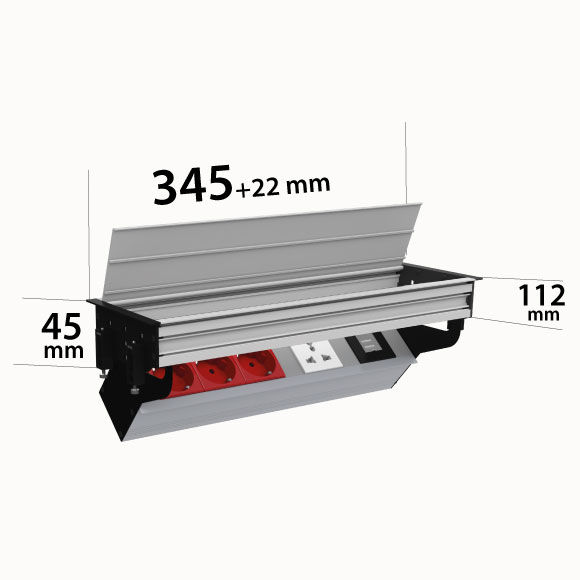 3 Schuko + 1 Universal + 2 USB Charger 