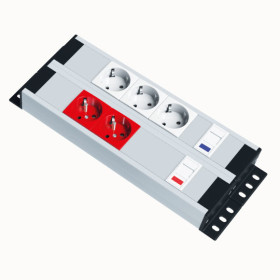 3 Schuko + 2 UPS + 1 Cat6 + 1 Cat3 