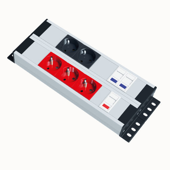 Çift Alüminyum WU42 - 2 Şebeke + 3 UPS + 2 Cat6 + 1 Cat3
