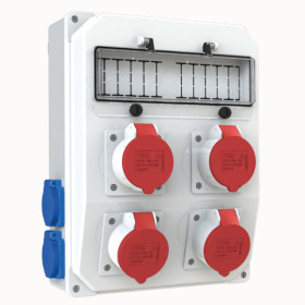 3x16 CEE Socket IP44 4pcs + 1x16A Schuko Socket IP44 4pcs