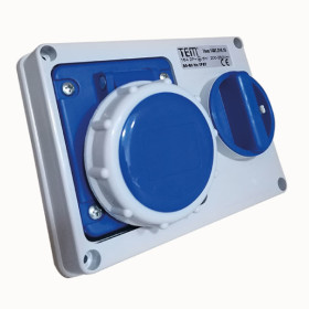 3x16 Pano Prizi Yatay Tip İP67 İçten Şalterli Yatay Tip    