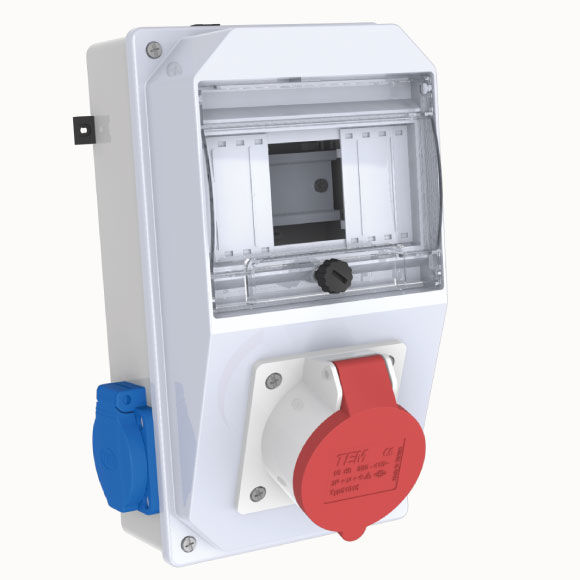 3x16A CEE Socket IP44 1pcs + 1x16A Schuko Socket IP44 2pcs