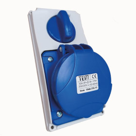 3x32 Vertical Panel  Mounting Socket IP44 Sockets with internal locked switches 