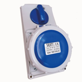 3x32 Vertical Panel Mounting Socket IP67 Sockets with internal locked switches 