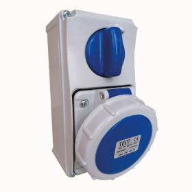 3x32 Vertical Wall Mounting Socket IP67 Sockets with internal locked switches 