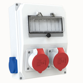 3x32A CEE Socket IP44 2pcs + 1x16A Schuko Socket IP44 2pcs