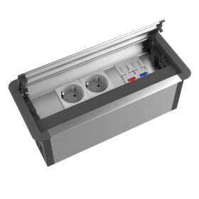 Fırçalı Bas-Aç Çerçevesi FPF 06 -U100- 2 Şebeke + 1 Cat6 + 1 Cat3 