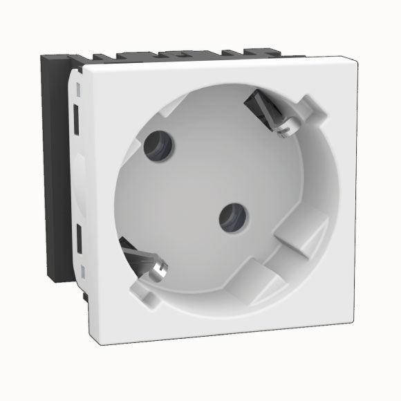 45x45mm Schuko Socket Double Terminal 45° 