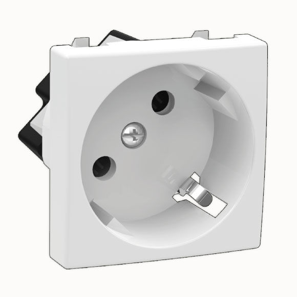45x45mm Schuko Socket Single Terminal 45° 