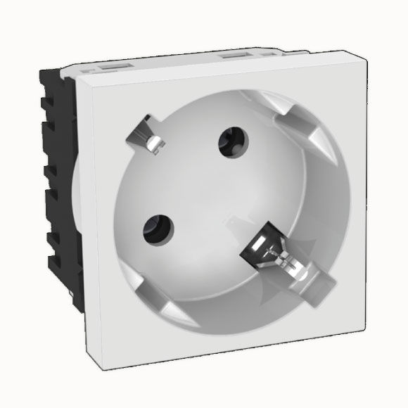 45x45mm Shuko Socket Double Terminal 45° 