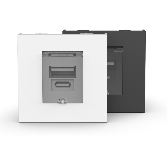 45x45mm USB Charger Type A/A Max Impulse 2.1A 