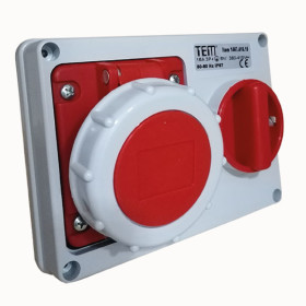 4x16 Horizontal Panel Mounting Socket IP67 Sockets with internal locked switches