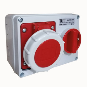 4x16 Horizontal Wall Mounting Socket IP67 Sockets with internal locked switches 