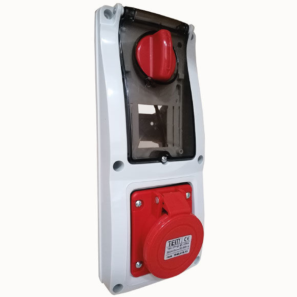 4x16 Vertical Panel Mounting Socket IP44 Sockets with internal locked switches 