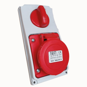 4x16 Vertical Panel Mounting Socket IP44 Sockets with internal locked switches 