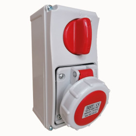 4x16 Vertical Wall Mounting Socket IP67 Sockets with internal locked switches 