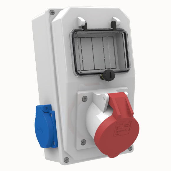 4x16A CEE Socket IP44 1pcs + 1x16A Schuko Socket IP44 2pcs