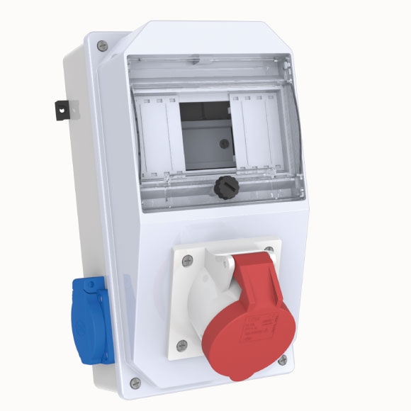 4x16A CEE Socket IP44 1pcs + 1x16 Schuko Socket IP44 2pcs