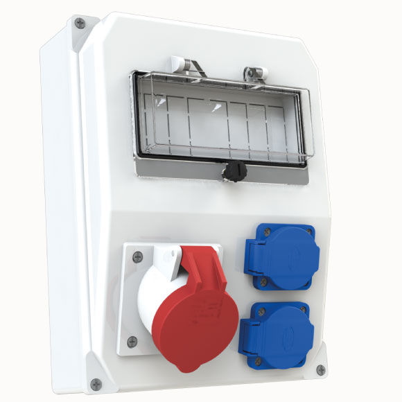 4x16A CEE Socket IP44 1pcs +1x16A Schuko Socket IP44 2pcs