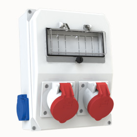 4x16A CEE Socket IP44 2pcs + 1x16A Schuko Socket IP44 2pcs