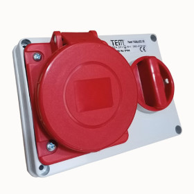 4x32 Horizontal Panel Mounting Socket IP44 Sockets with internal locked switches