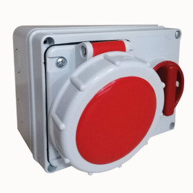 4x32 Horizontal Wall Mounting Socket IP67 Sockets with internal locked switches