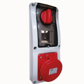 4x32 Vertical Panel Mounting Socket IP44 Sockets with internal locked switches 