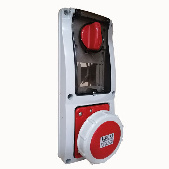 4x32 Vertical Panel Mounting Socket IP67 Sockets with internal locked switches 