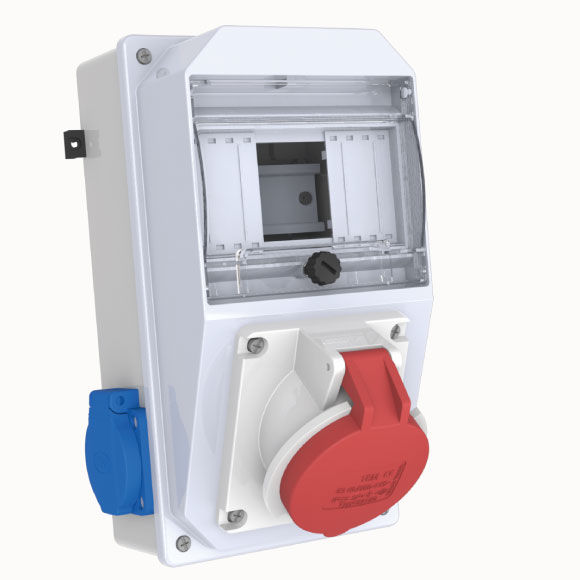 4x32A CEE Socket IP44 1pcs + 1x16A Schuko Socket IP44 2pcs