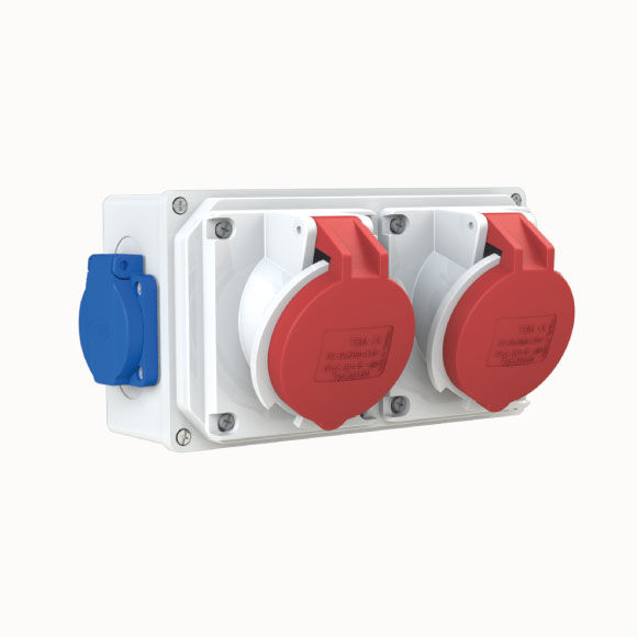 4x32 CEE Socket IP44 2pcs + 1x16A Schuko Socket IP44 2pcs