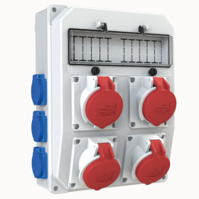 4x32A CEE Socket IP44 4pcs + 1x16A Schuko Socket IP44 6pcs