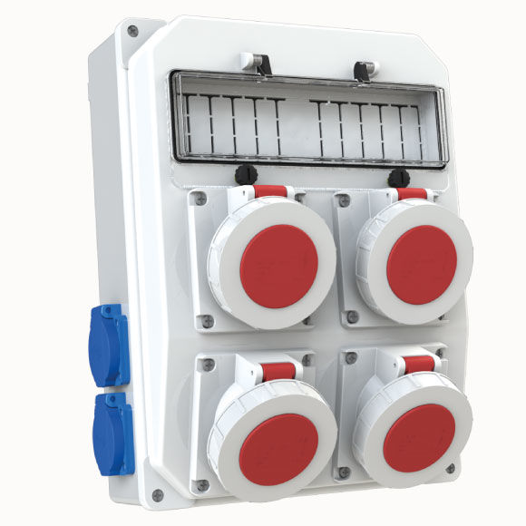 4x32A CEE Socket IP67 4pcs + 1x16A Schuko Socket IP44 4pcs