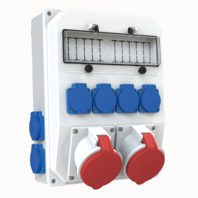 4x63A CEE Socket IP44 2pcs + 1x16A Schuko Socket IP44 8pcs