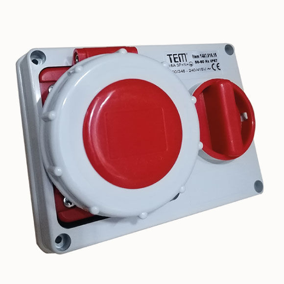 5x16 Pano Prizi Yatay Tip İP67 İçten Şalterli Yatay Tip 