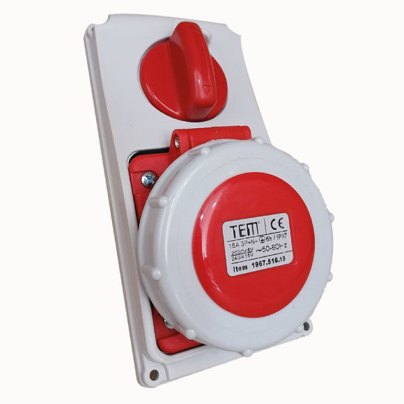 5x16 Vertical Panel Mounting Socket IP67 Sockets with internal locked switches 