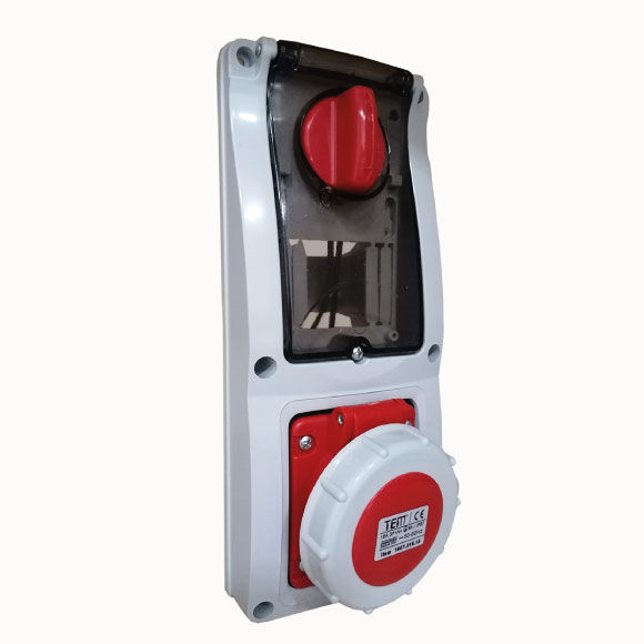 5x16 Vertical Panel Mounting Socket IP67 Sockets with internal locked switches 