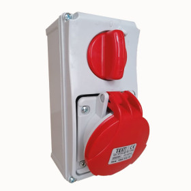 5x16 Vertical Wall Mounting Socket IP44 Sockets with internal locked switches 