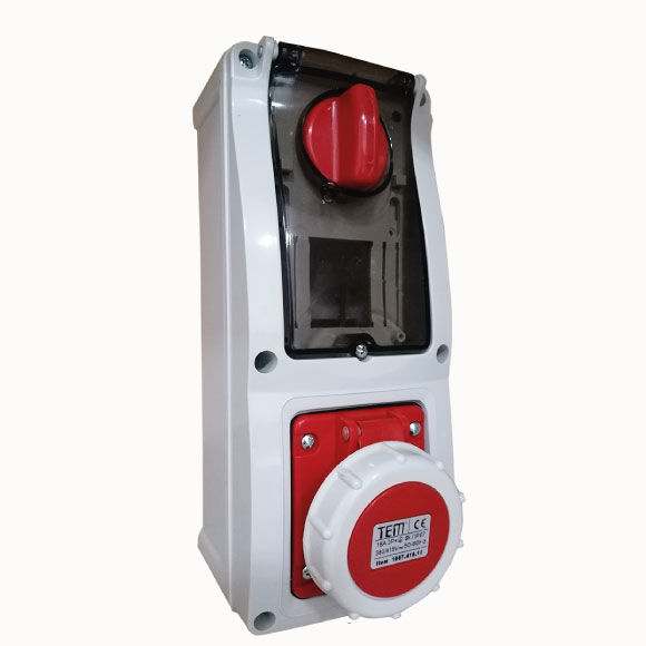 5x16 Vertical Wall Mounting Socket IP67 Sockets with internal locked switches 