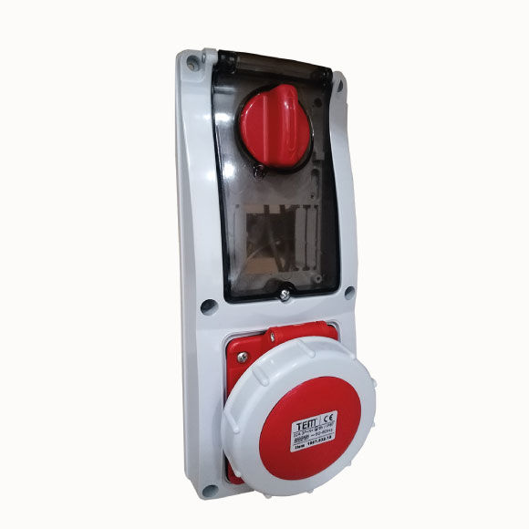 5x32 Vertical Panel Mounting Socket IP67 Sockets with internal locked switches 