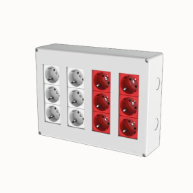 6 Schuko+ 6 Unischuko