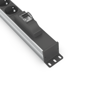 1U Aluminium Schuko + MCB  / UPS + MCB